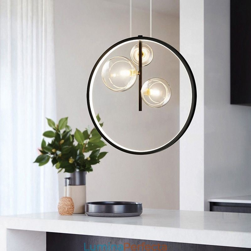 Lampă Nordic Pendant Sticla Bubbles Circle Candelabru Lampă Modernă pentru Salon