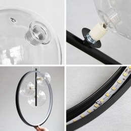 Lampă Nordic Pendant Sticla Bubbles Circle Candelabru Lampă Modernă pentru Salon