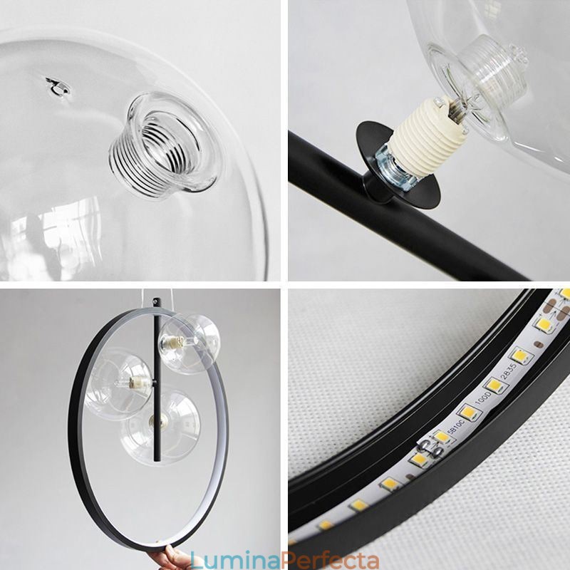 Lampă Nordic Pendant Sticla Bubbles Circle Candelabru Lampă Modernă pentru Salon
