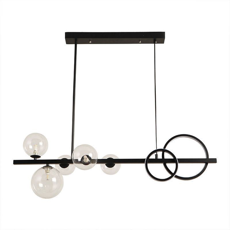 Lampă suspendată modernă cu bule de sticlă Lămpi lungi negru