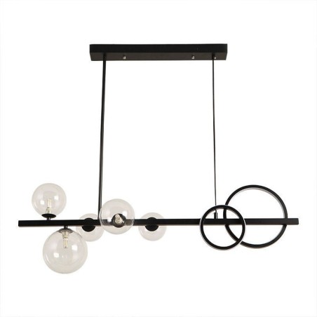 Lampă suspendată modernă cu bule de sticlă Lămpi lungi negru Lampă suspendată modernă cu bule de sticlă Lămpi lungi negru