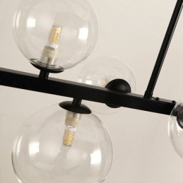Lampă suspendată modernă cu bule de sticlă Lămpi lungi negru