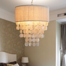 Lampă suspendată contemporană, scoici de meduză, cu abajur cilindru