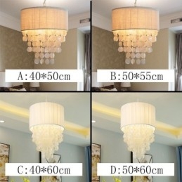 Lampă suspendată contemporană, scoici de meduză, cu abajur cilindru