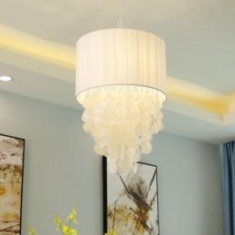 Lampă suspendată contemporană, scoici de meduză, cu abajur cilindru