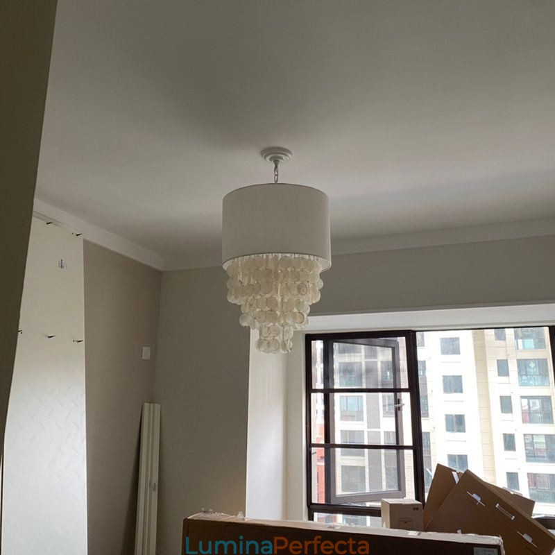 Lampă suspendată contemporană, scoici de meduză, cu abajur cilindru