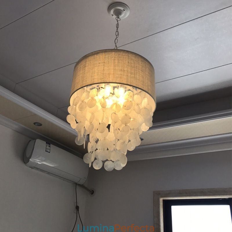 Lampă suspendată contemporană, scoici de meduză, cu abajur cilindru