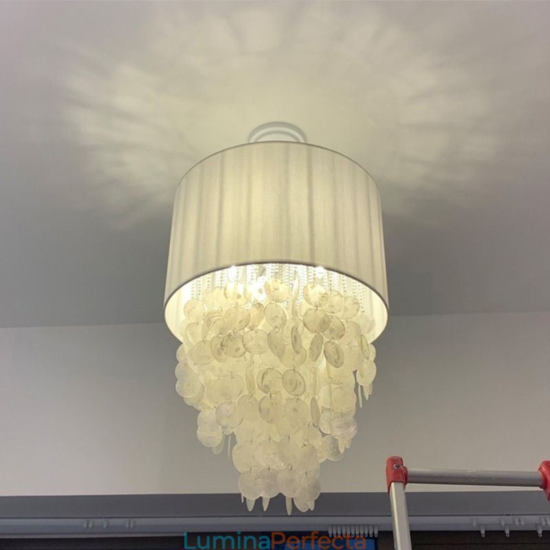 Lampă suspendată contemporană, scoici de meduză, cu abajur cilindru