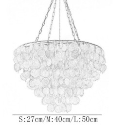 Candelabru din coajă naturală rotund stratificat suspendat maro deschis negru