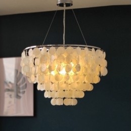 Candelabru rotund stratificat cu suspendare Capiz Shell