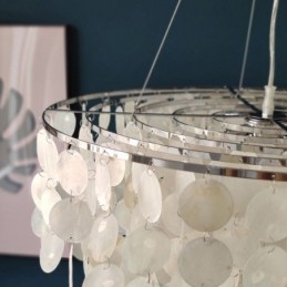 Candelabru rotund stratificat cu suspendare Capiz Shell