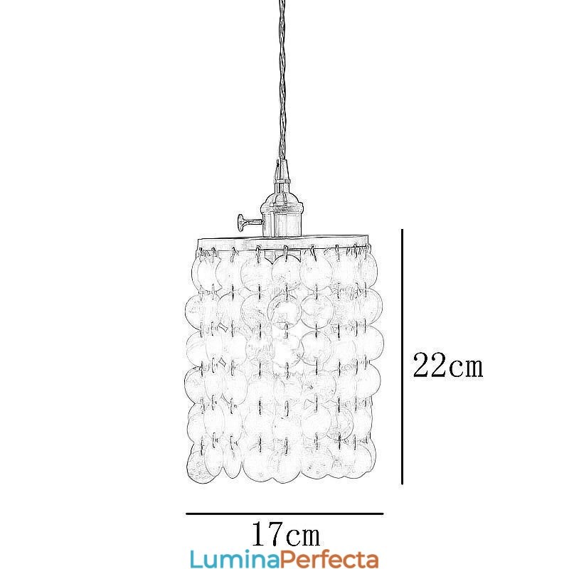 Candelabru clasic modern, abajur din scoici alb, lampă suspendată de tavan