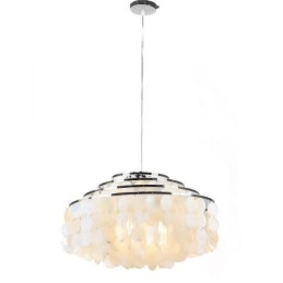 Candelabru modern cu picături de ploaie, abajur albă, iluminat de tavan