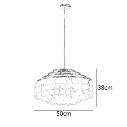 Candelabru modern cu picături de ploaie, abajur albă, iluminat de tavan