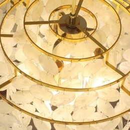 Candelabru modern cu picături de ploaie, abajur albă, iluminat de tavan