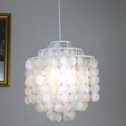 Lampă de suspendare clasică modernă Lampă cu abajur din carcasa albă