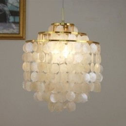 Lampă de suspendare clasică modernă Lampă cu abajur din carcasa albă