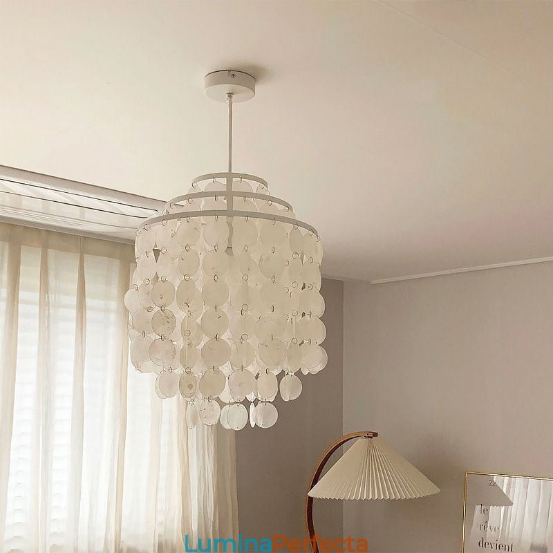 Lampă de suspendare clasică modernă Lampă cu abajur din carcasa albă