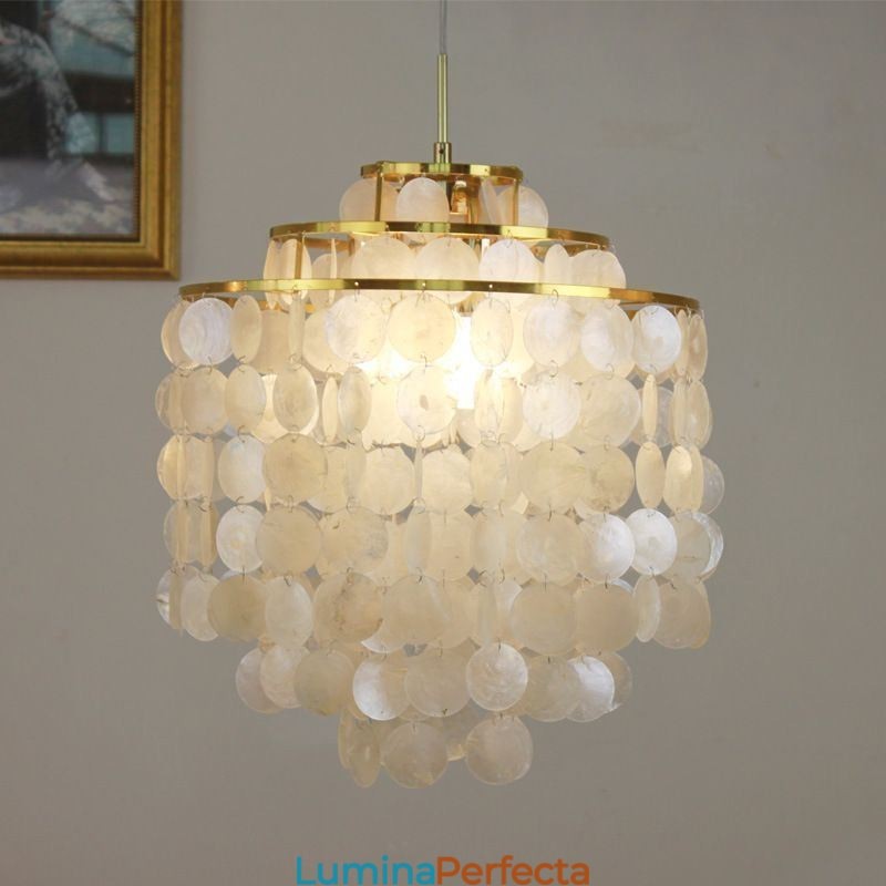 Lampă de suspendare clasică modernă Lampă cu abajur din carcasa albă