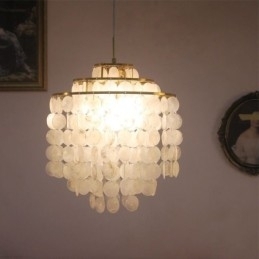 Lampă de suspendare clasică modernă Lampă cu abajur din carcasa albă