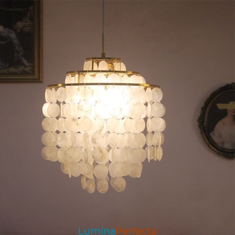 Lampă de suspendare clasică modernă Lampă cu abajur din carcasa albă