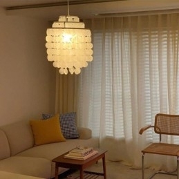 Lampă de suspendare clasică modernă Lampă cu abajur din carcasa albă