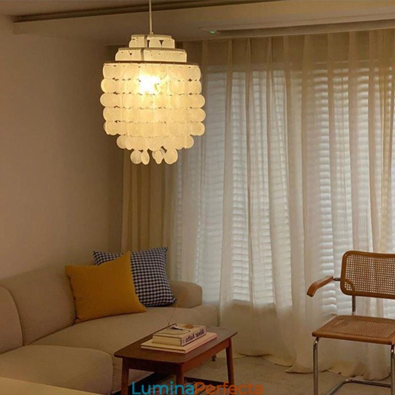 Lampă de suspendare clasică modernă Lampă cu abajur din carcasa albă