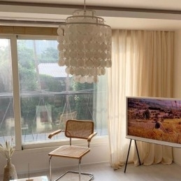 Lampă de suspendare clasică modernă Lampă cu abajur din carcasa albă