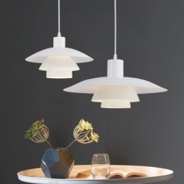 Lumină suspendată din aluminiu alb Candelabru contemporan Corp de iluminat suspendat reglabil
