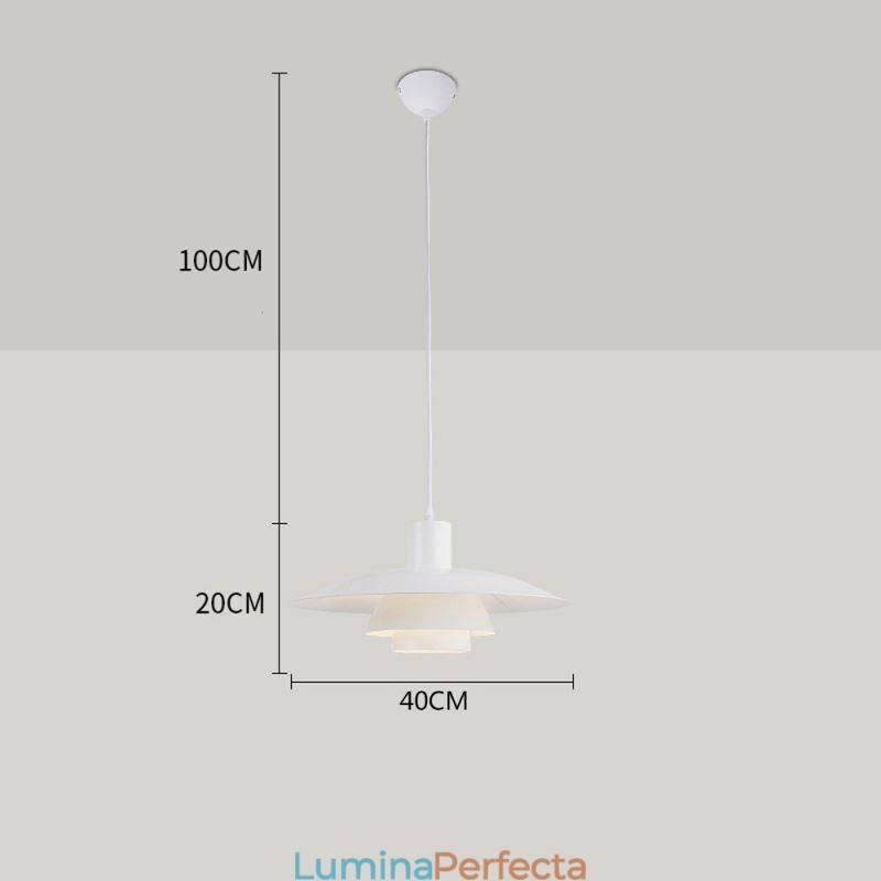 Lumină suspendată din aluminiu alb Candelabru contemporan Corp de iluminat suspendat reglabil