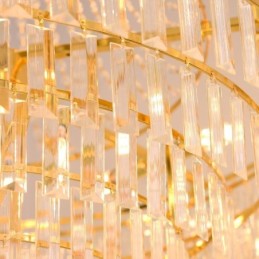 Lumină suspendată din cristal auriu Lampă de tavan cu 4 niveluri 7 lumini
