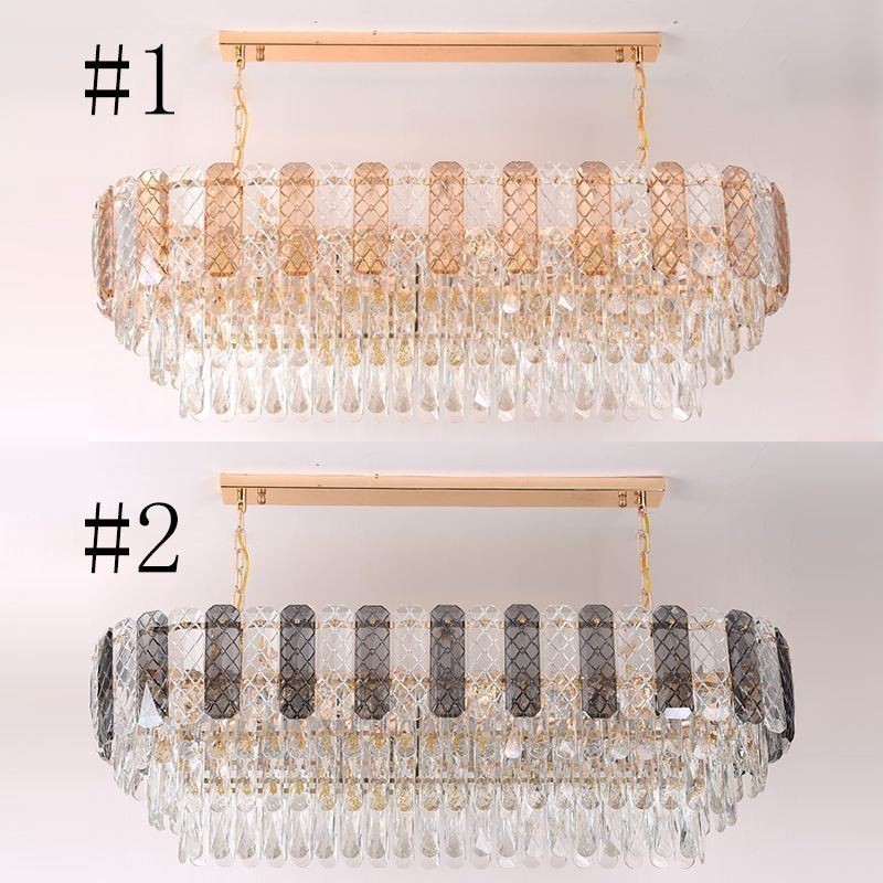 Lampă suspendată modernă din cristal Lampă suspendată ovală de lux