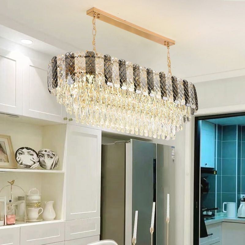 Lampă suspendată modernă din cristal Lampă suspendată ovală de lux