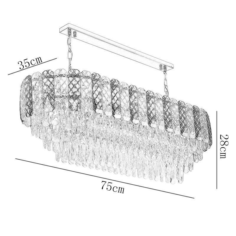 Lampă suspendată modernă din cristal Lampă suspendată ovală de lux