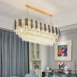 Lampă suspendată modernă din cristal Lampă suspendată ovală de lux