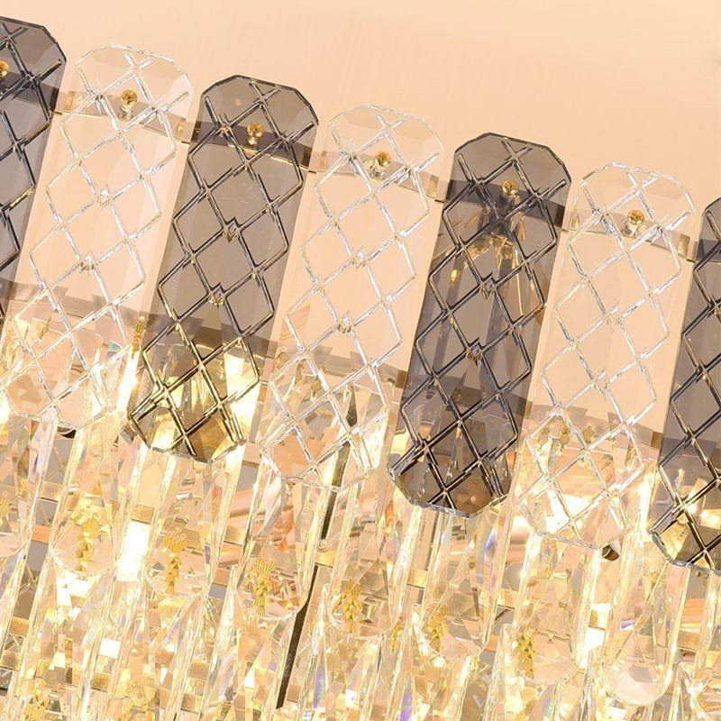 Lampă suspendată modernă din cristal Lampă suspendată ovală de lux