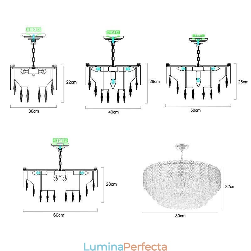 Plafoniera din cristal european de lux