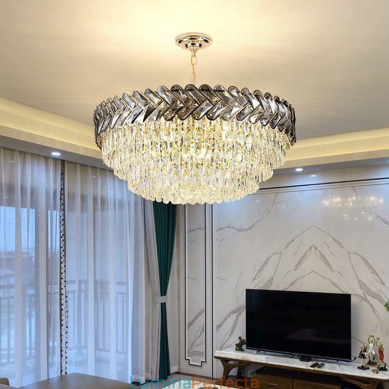 Plafoniera din cristal de aur