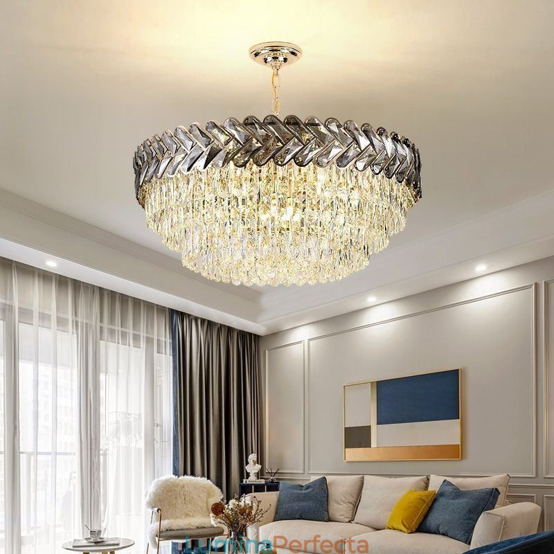 Plafoniera din cristal de aur