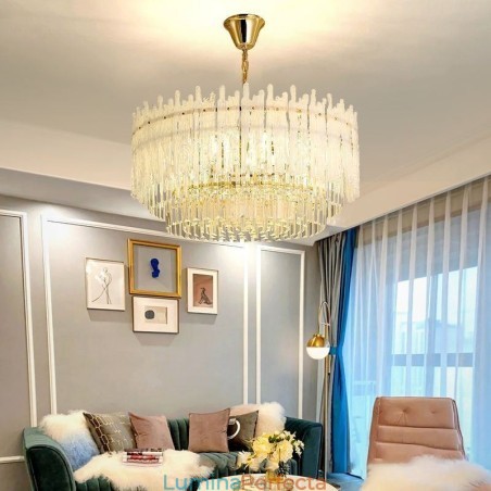 Plafoniera rotundă de cristal Coral Pendant Plafoniera rotundă de cristal Coral Pendant