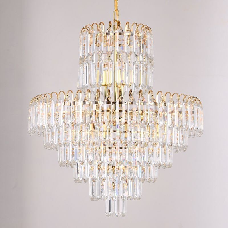 Lumină suspendată elegantă Corp de iluminat de tavan rotund din cristal