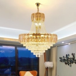 Lumină suspendată modernă din cristal Corp de iluminat rotund de tavan