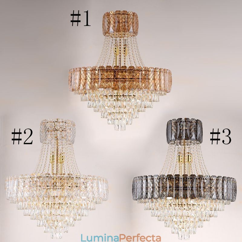 Lumină suspendată modernă din cristal Corp de iluminat rotund de tavan