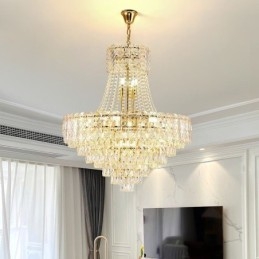 Lumină suspendată modernă din cristal Corp de iluminat rotund de tavan