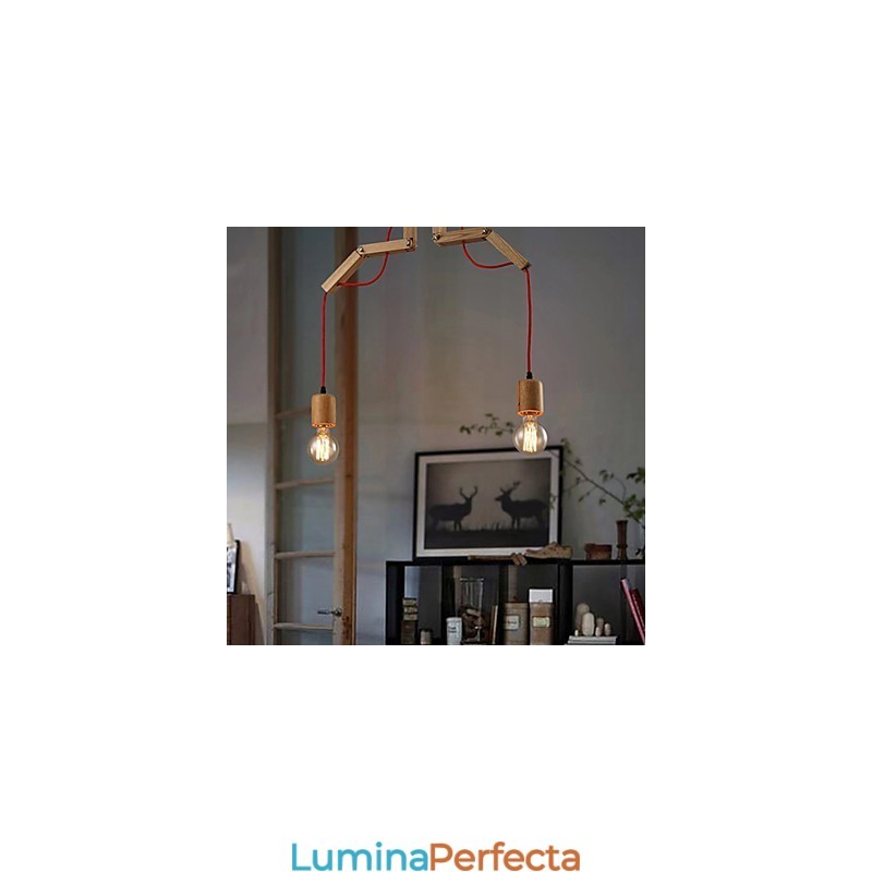 Candelabru stil mini modern contemporan din lemn de bambus