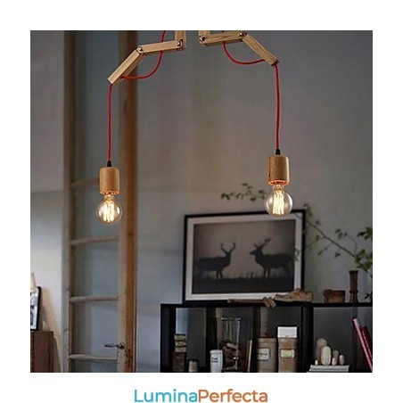 Candelabru stil mini modern contemporan din lemn de bambus