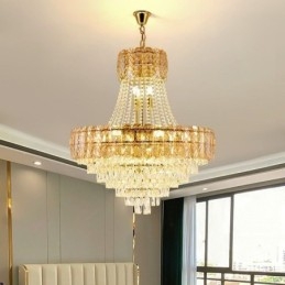 Lumină suspendată modernă din cristal Corp de iluminat rotund de tavan