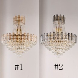 Lumină suspendată modernă din cristal Corp de iluminat rotund de tavan
