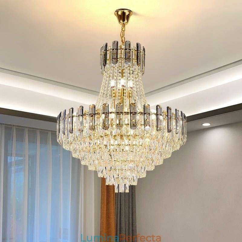 Lumină suspendată modernă din cristal Corp de iluminat rotund de tavan