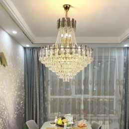 Lumină suspendată modernă din cristal Corp de iluminat rotund de tavan
